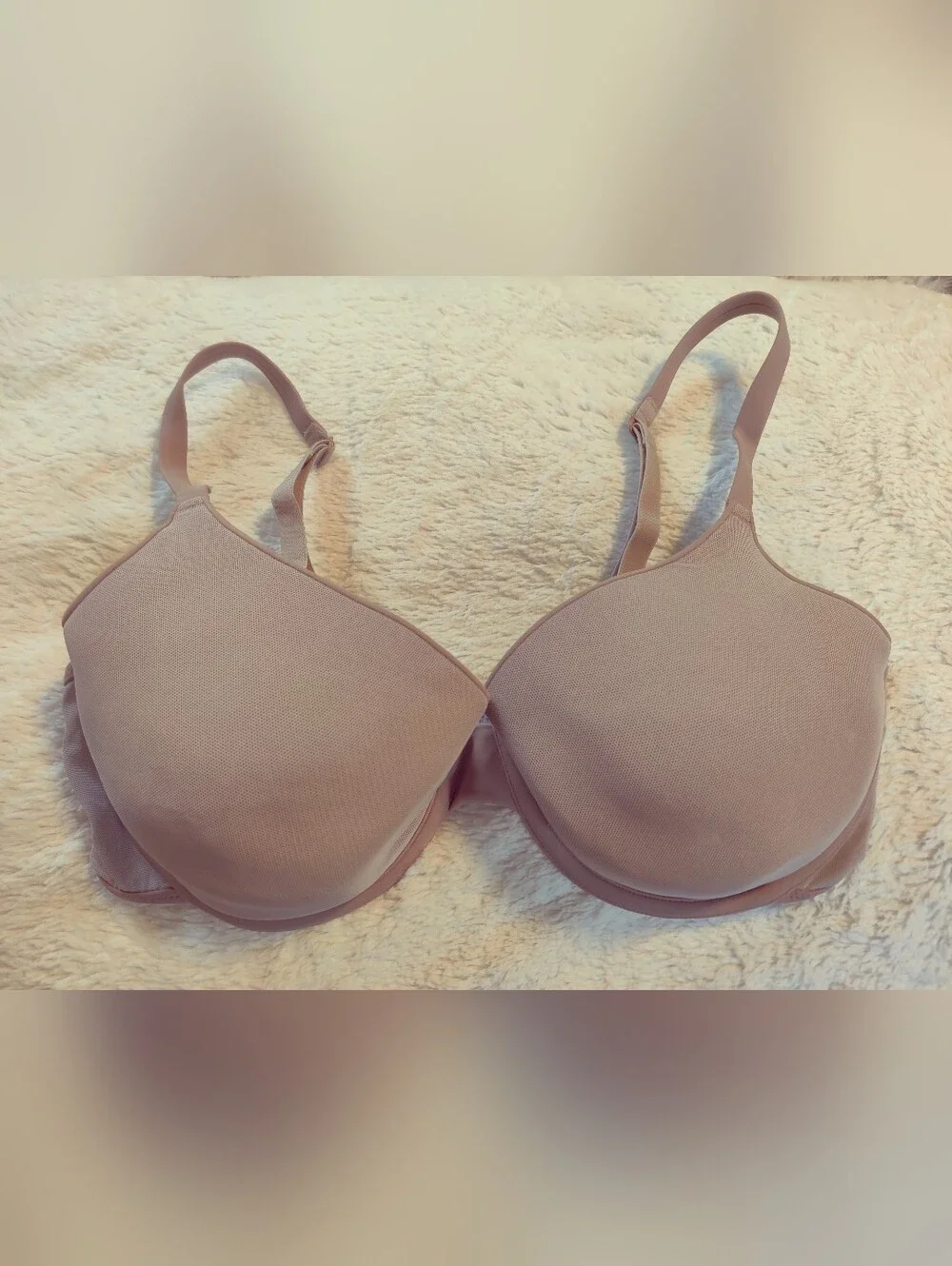 Wacoal Smooth Complexion Spacer Contour Bra 36D Nude Beige Mesh T Shirt 853251